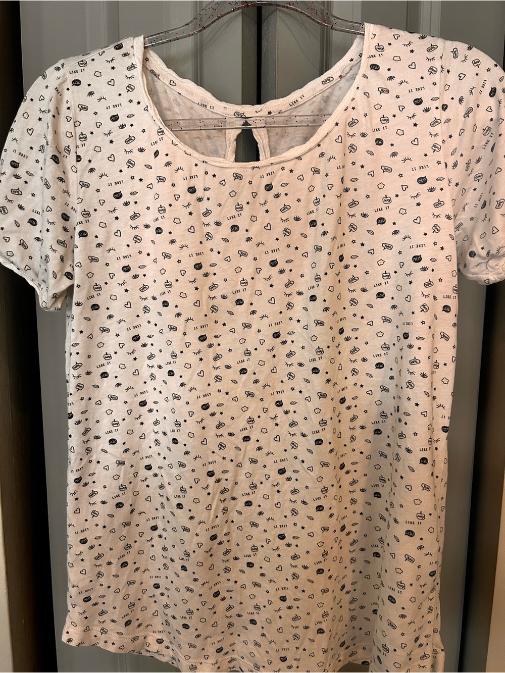 Madewell White Tee with Black Doodle Print - Picture 2 of 3